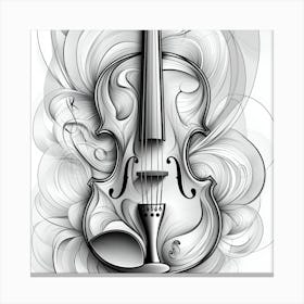 Violin Drawing Canvas Print