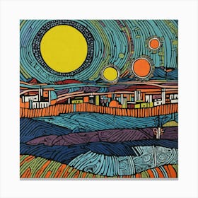 Linocut (3) Canvas Print