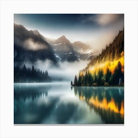 Lake In The Mountains 40 Canvas Print