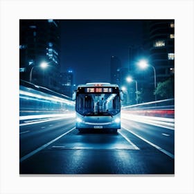 City Bus At Night 3 Canvas Print