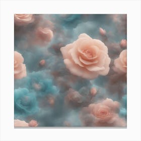 Pink Wallpaper Roses Canvas Print