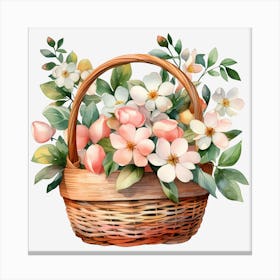 Basket Of Flowers 4 Canvas Print