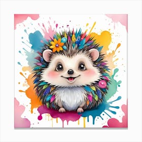 Heidi Happyhog's Magical Meadow Adventure: A cute hedgehog girl artwork for Kids Canvas Print