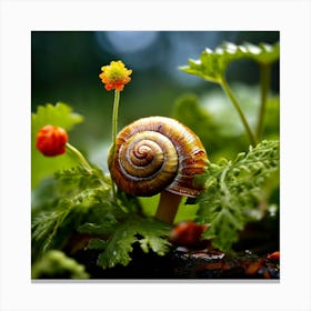 Nature Tree Plant Flower Snail Macro Garden Flora Branch Animal Summer Leaf Spring Gras (4) Canvas Print