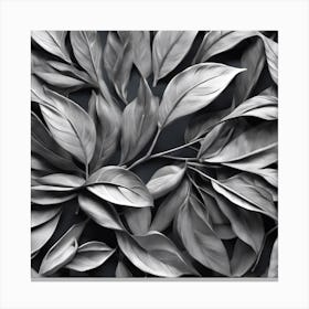 Black And White Leaves Canvas Print