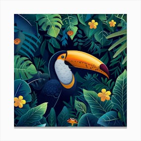 Toucan In The Jungle 8 Canvas Print