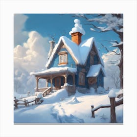 Winter House Canvas Print