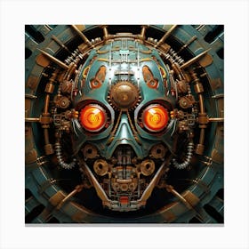 Rusty Steampunk Skull Canvas Print