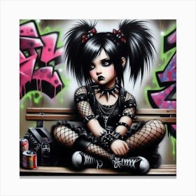 Graffiti Girl Canvas Print