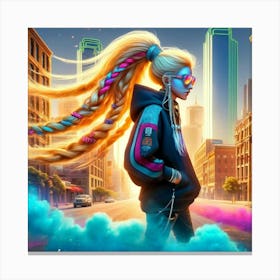 Girl With Long Hair 1 Canvas Print