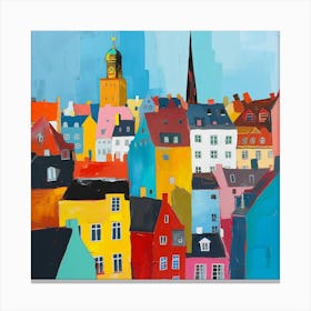 Abstract Travel Collection Copenhagen Denmark 3 Canvas Print