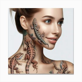 Lizard Tattoo Canvas Print