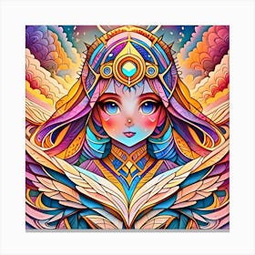 Psychedelic Girl With Wings Canvas Print