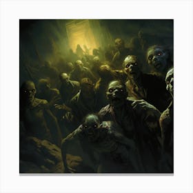 Zombies In The Dark Canvas Print