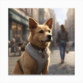 Dog'S Life On Street Canvas Print