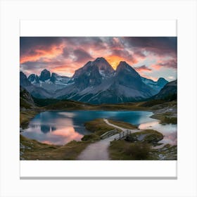 Sunset In The Alps Canvas Print