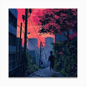 A Free Running Lofi Illustration 1719335432 1 Canvas Print