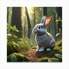 Rabbit In The Forest 89 Canvas Print