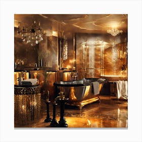 Gold Bathroom Canvas Print