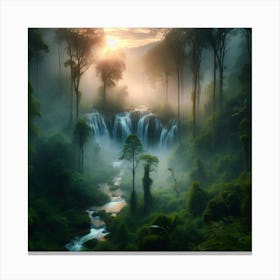 Waterfall In The Forest Canvas Print