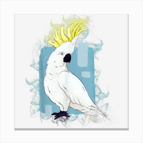 Water Splash Art Bird Cute Cockatoo Canvas Print