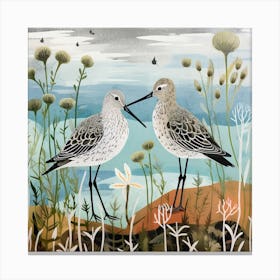 Bird In Nature Dunlin 3 Canvas Print