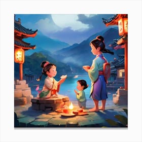 Chinese Family Canvas Print