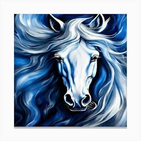 Blue Horse Painting Canvas Print
