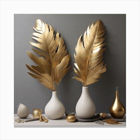 Golden feathers 1 Canvas Print