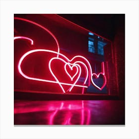 Neon heart love club Canvas Print