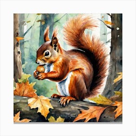 Squirrel In The Woods 24 Canvas Print