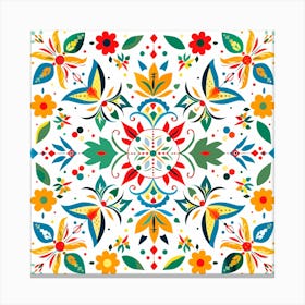 Mexican Floral Pattern Canvas Print