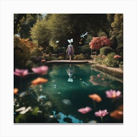 Girl In A Garden 9 Canvas Print