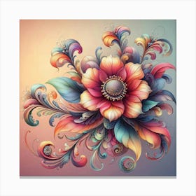 Psychedelic Flower 1 Canvas Print