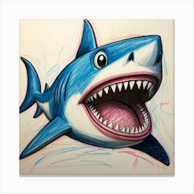 Shark Drawing 5 Canvas Print