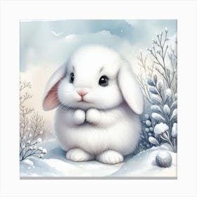 Lovely Snow Bunny Canvas Print