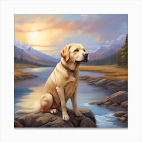 Labrador Retriever dog  valley art  Canvas Print
