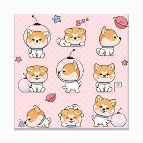 Korean Corgi dog Canvas Print