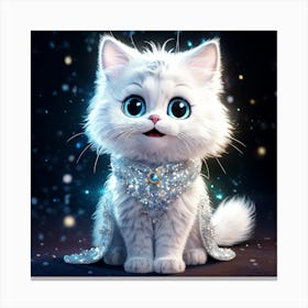 Little White Cat Canvas Print