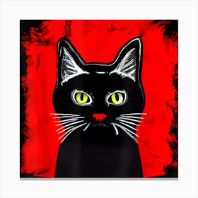 Vintage Scary Halloween Black Cat Costume For Men Woman Canvas Print