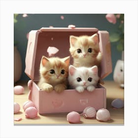 Kittens In A Box Canvas Print