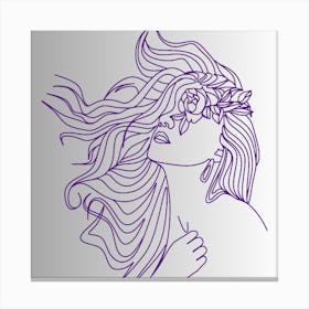 Woman With Flowers In Her Hair Canvas Print