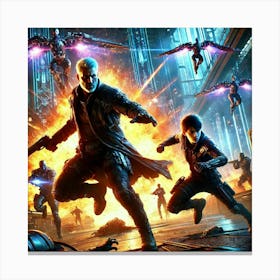 Sci Fi Action Scene Ronan Icarion Canvas Print