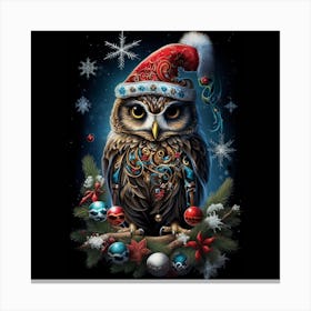 Owl Christmas Tree Canvas Print