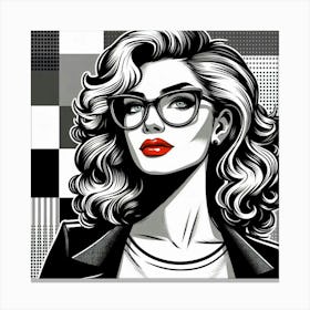 A woman with wavy hair 2 Canvas Print