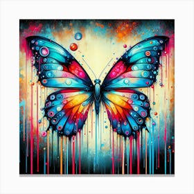 Modern Drip Painting of Butterfly III Canvas Print