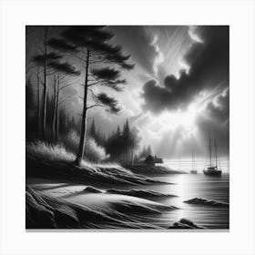 Black And White Painting 4 Canvas Print