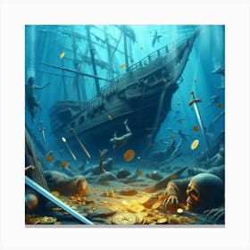 Pirates Under The Sea Canvas Print