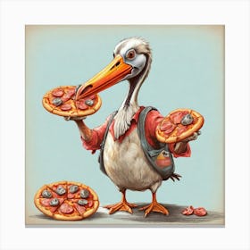 Pizza Pelican Canvas Print