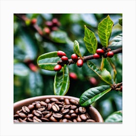 Coffee Beans In A Bowl Canvas Print